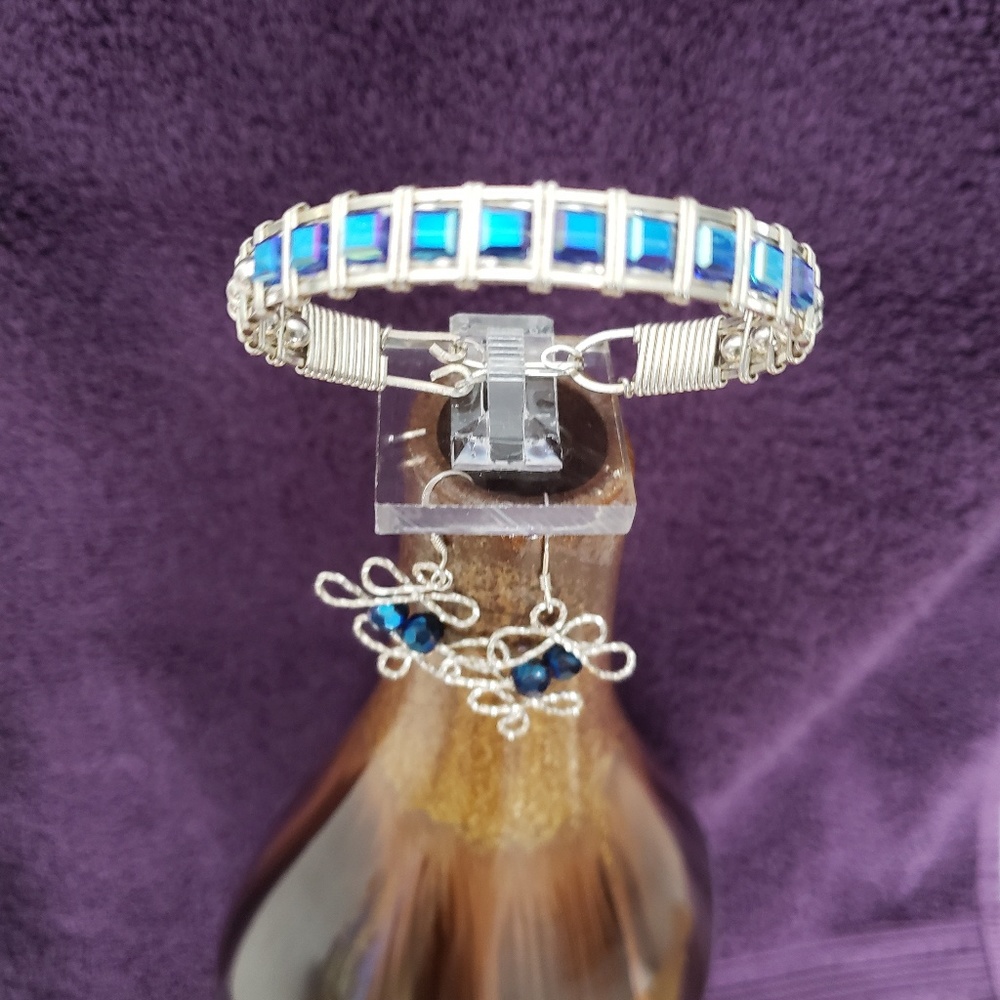 Sterling silver one of a kind...Swarovski bracelet